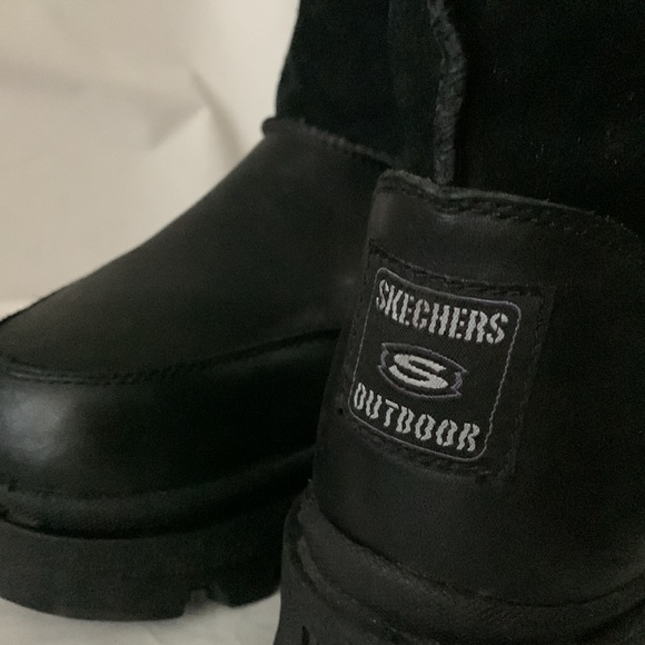 SKECHERS VTG 90’s Y2K Suede Leather Fur Lined Chunky Platform Boots - Picture 11 of 12